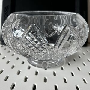 Galway Irish Crystal Footed Bowl Signed by Artist James Callaghan with Sticker